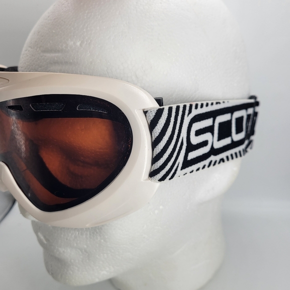 Scott Ski Snowboard MotorCross Goggles White/Black/ Amber Lens - Picture 2 of 9